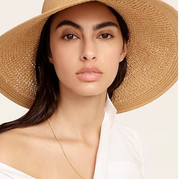 J.Crew Textured Summer Straw Hat – Black